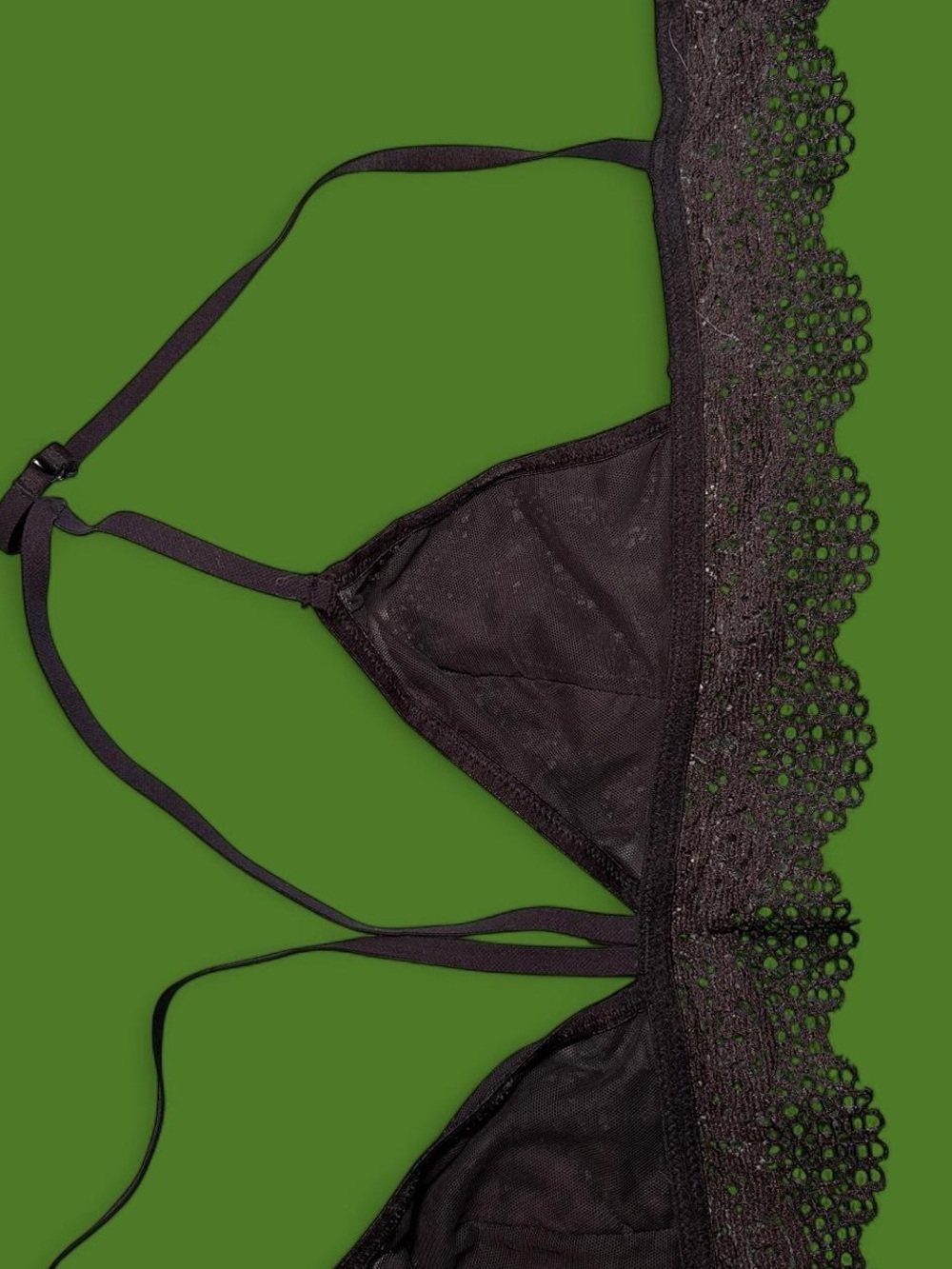 Victoria’s Secret Lace Triangle Bralette Black Size Small